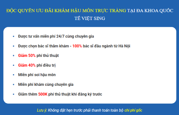 ưu đãi khám trĩ